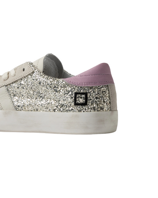 D.A.T.E. HILL LOW GLITTER PLATINUM