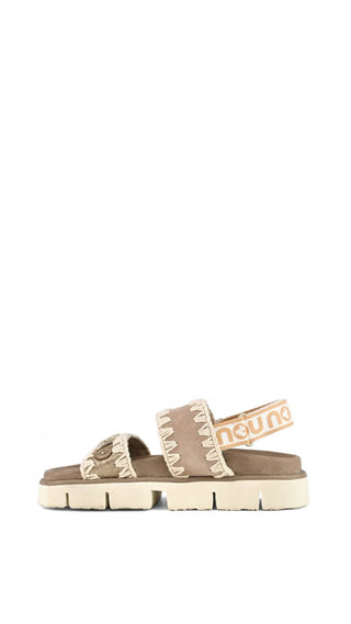 MOU - BIO SANDAL BACK STRAP SUEDE & LEATHER LOGO