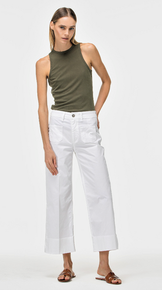 GOD SAVE DENIM - ERMES-3 PANTALONE CROPPED OFF WHITE