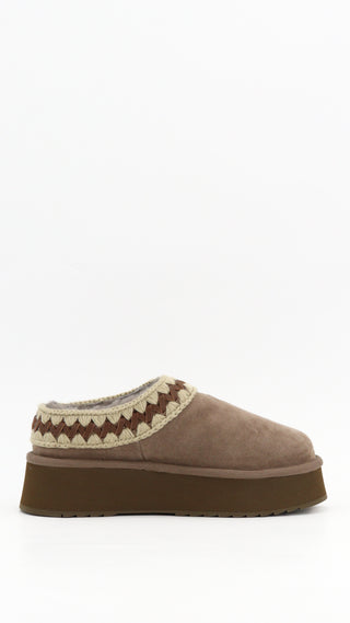 MOU - PLATFORM CLOG SUEDE LEATHER