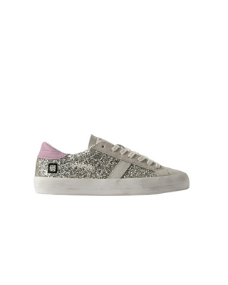 D.A.T.E. HILL LOW GLITTER PLATINUM