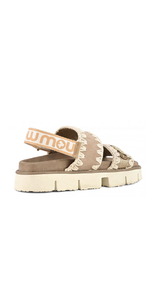 MOU - BIO SANDAL BACK STRAP SUEDE & LEATHER LOGO