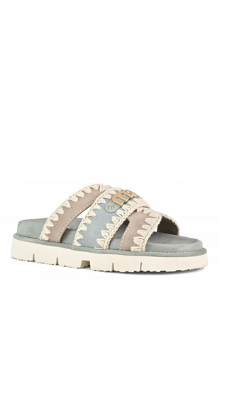 MOU - SANDAL BICOLOR METAL LOGO