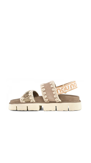 MOU - BIO SANDAL BACK STRAP SUEDE & LEATHER LOGO