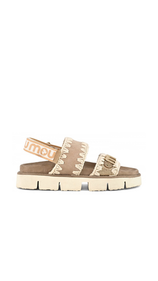 MOU - BIO SANDAL BACK STRAP SUEDE & LEATHER LOGO