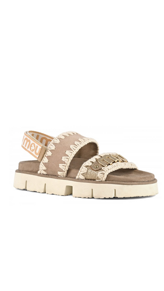 MOU - BIO SANDAL BACK STRAP SUEDE & LEATHER LOGO