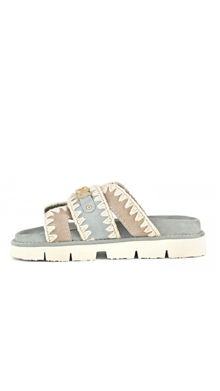 MOU - SANDAL BICOLOR METAL LOGO