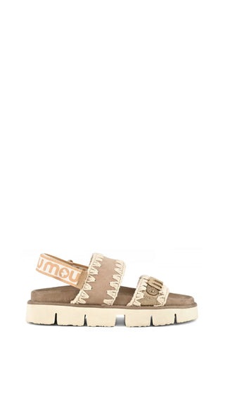 MOU - BIO SANDAL BACK STRAP SUEDE & LEATHER LOGO