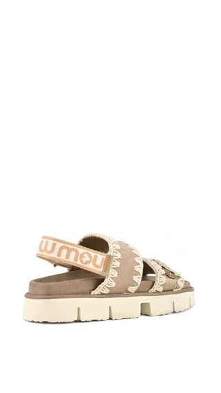 MOU - BIO SANDAL BACK STRAP SUEDE & LEATHER LOGO