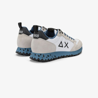 SUN68 TOM SNAKE IN NYLON E SUEDE BIANCO