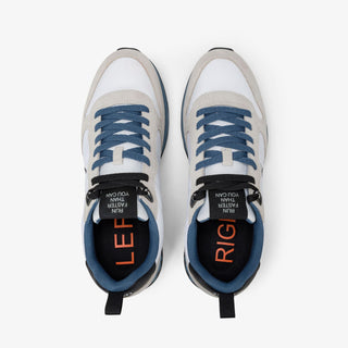 SUN68 TOM SNAKE IN NYLON E SUEDE BIANCO