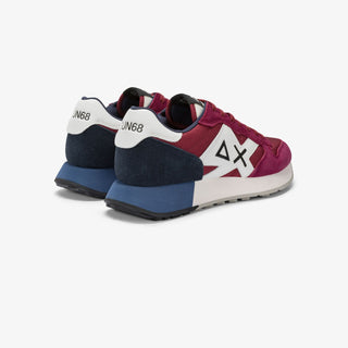SUN68 JAKI SOLID IN NYLON E SUEDE BORDEAUX