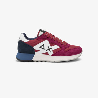 SUN68 JAKI SOLID IN NYLON E SUEDE BORDEAUX