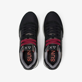 SUN68 JAKI BICOLOR IN NYLON E SUEDE NERO