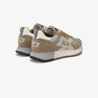 SUN68 JAKI OUTDOOR IN MESH E SUEDE BEIGE SCURO
