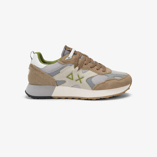 SUN68 JAKI OUTDOOR IN MESH E SUEDE BEIGE SCURO