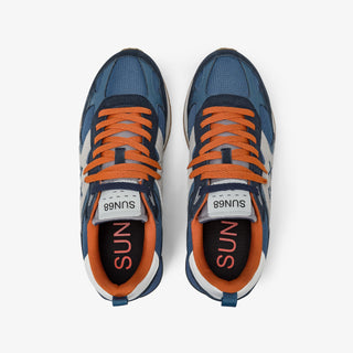 SUN68 JAKI OUTDOOR IN MESH E SUEDE AVIO SCURO