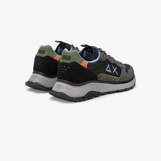 SUN68 FIRE & CAMPING IN CORDATURA E SUEDE NERO