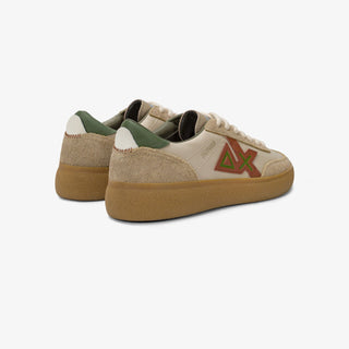 SUN68 LUIS LOW IN SUEDE E PELLE BOTTALATA BEIGE