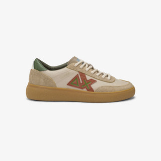 SUN68 LUIS LOW IN SUEDE E PELLE BOTTALATA BEIGE