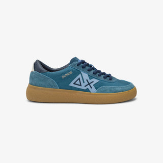 SUN68 LUIS LOW IN SUEDE E PELLE BOTTALATA AVIO SCURO